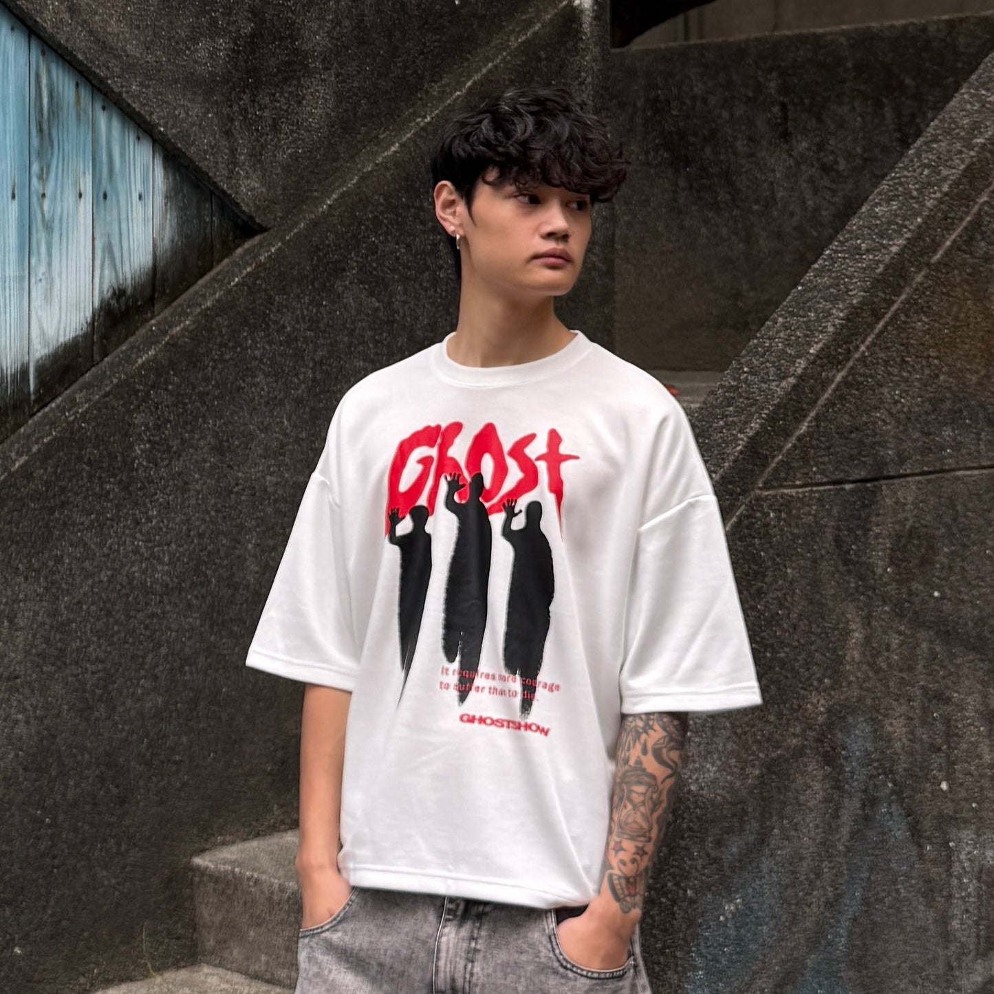 BOXY 美式Ghost暗影短寬上衣