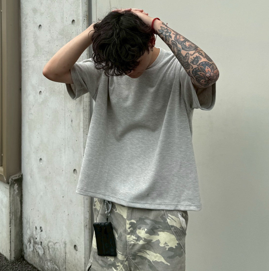 現貨 重磅華夫格短寬上衣