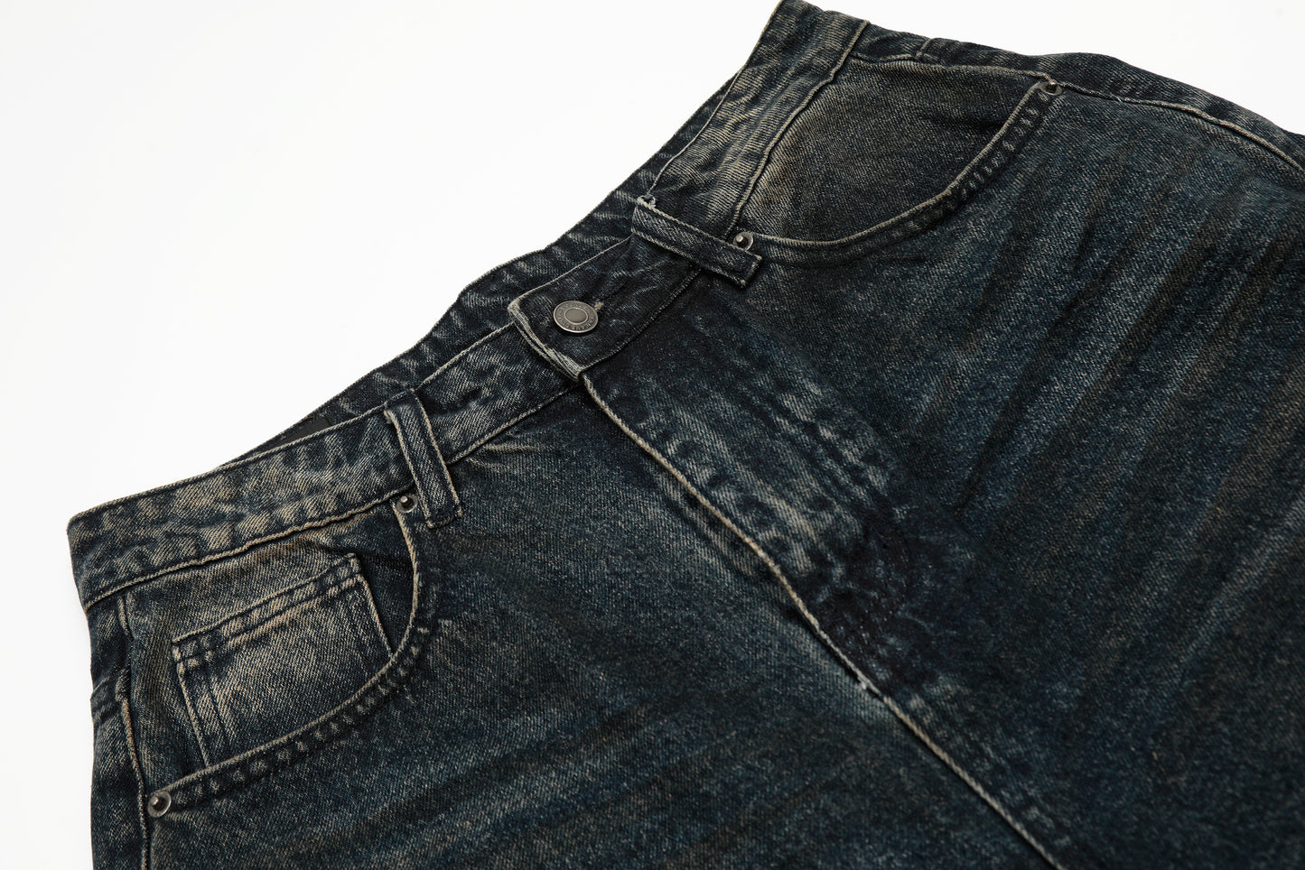 Dirty Fit 復古黃泥洗水牛仔七分褲