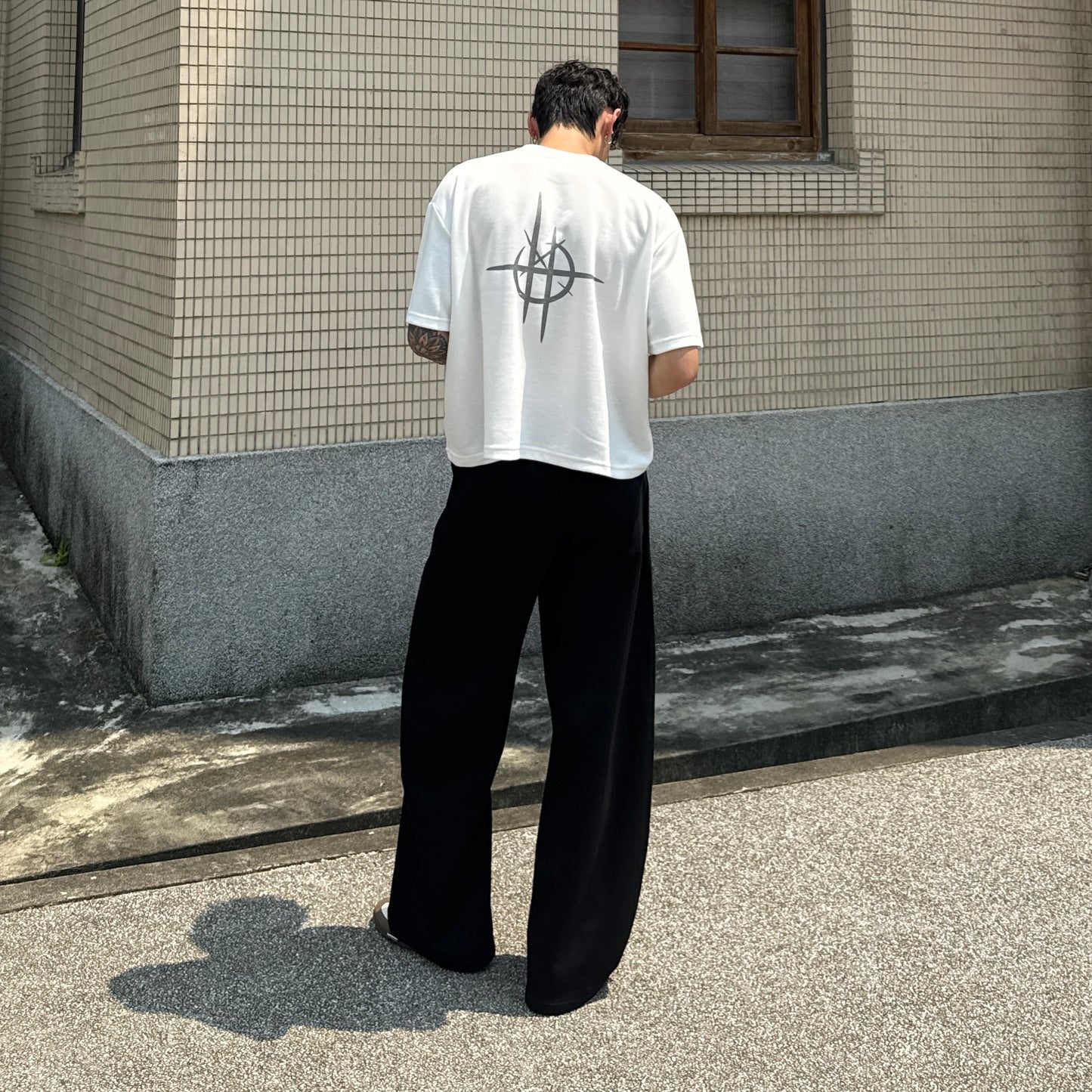 現貨 素面微彎刀棉褲 (褲腳可調節)