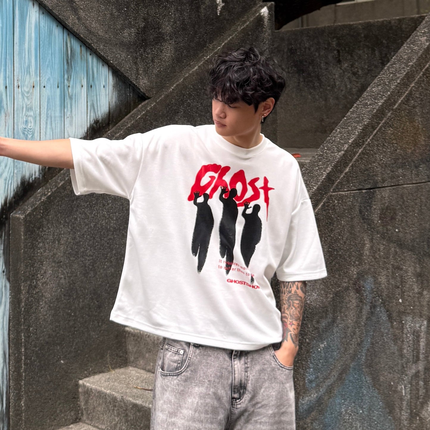 BOXY 美式Ghost暗影短寬上衣