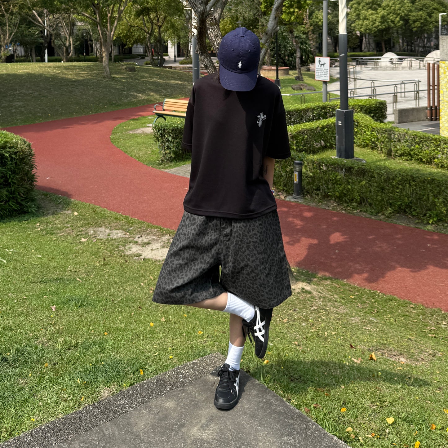 現貨 韓國復古豹紋七分褲