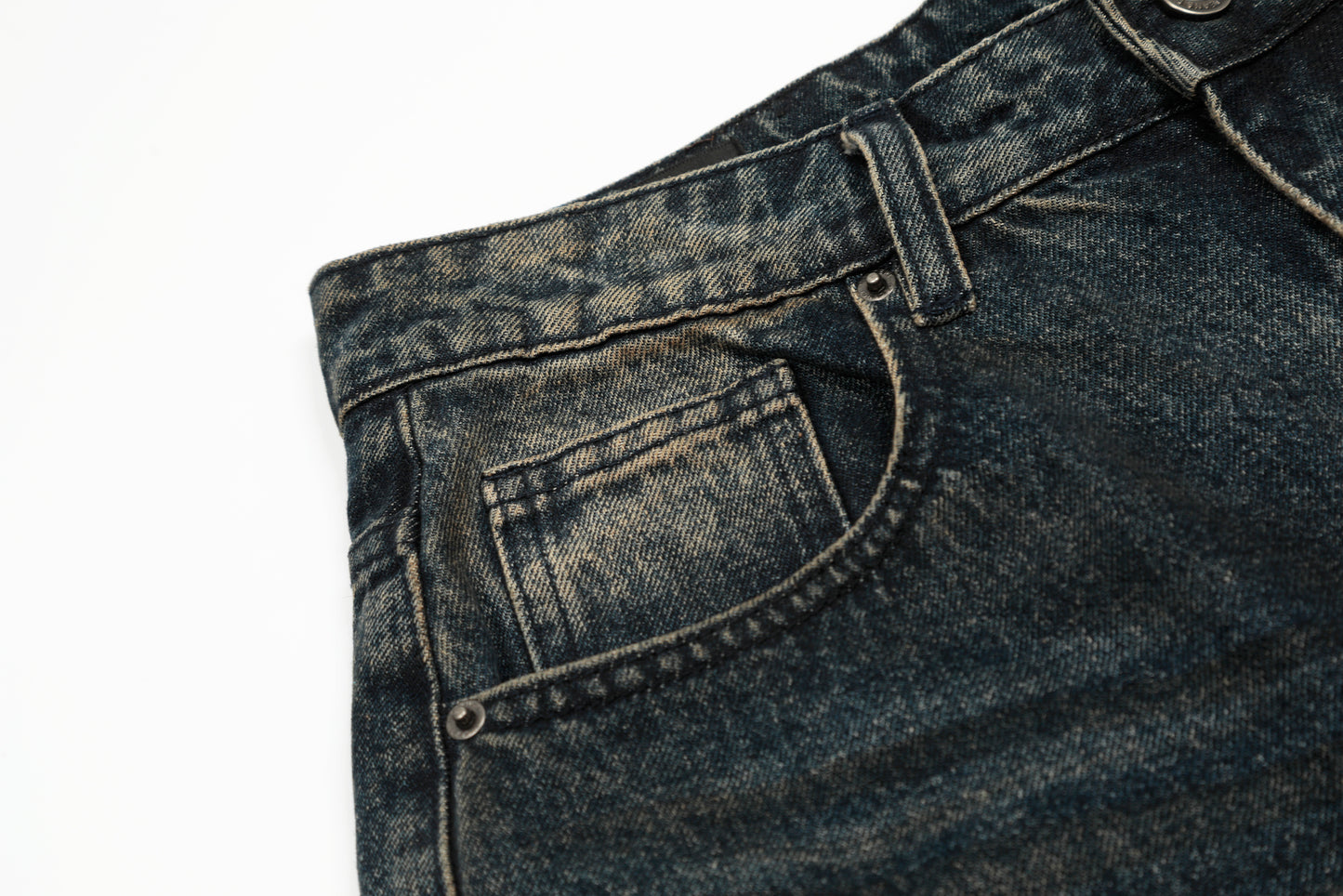 Dirty Fit 復古黃泥洗水牛仔七分褲