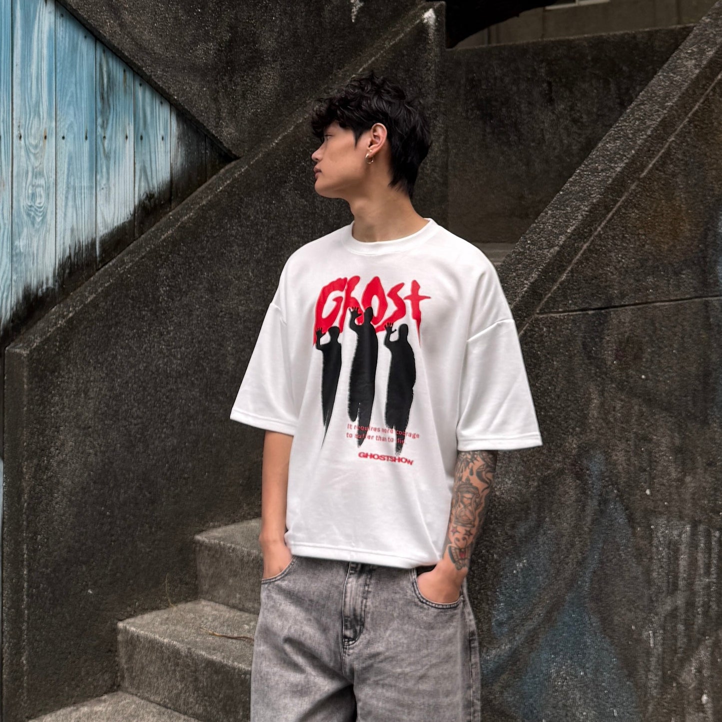 BOXY 美式Ghost暗影短寬上衣