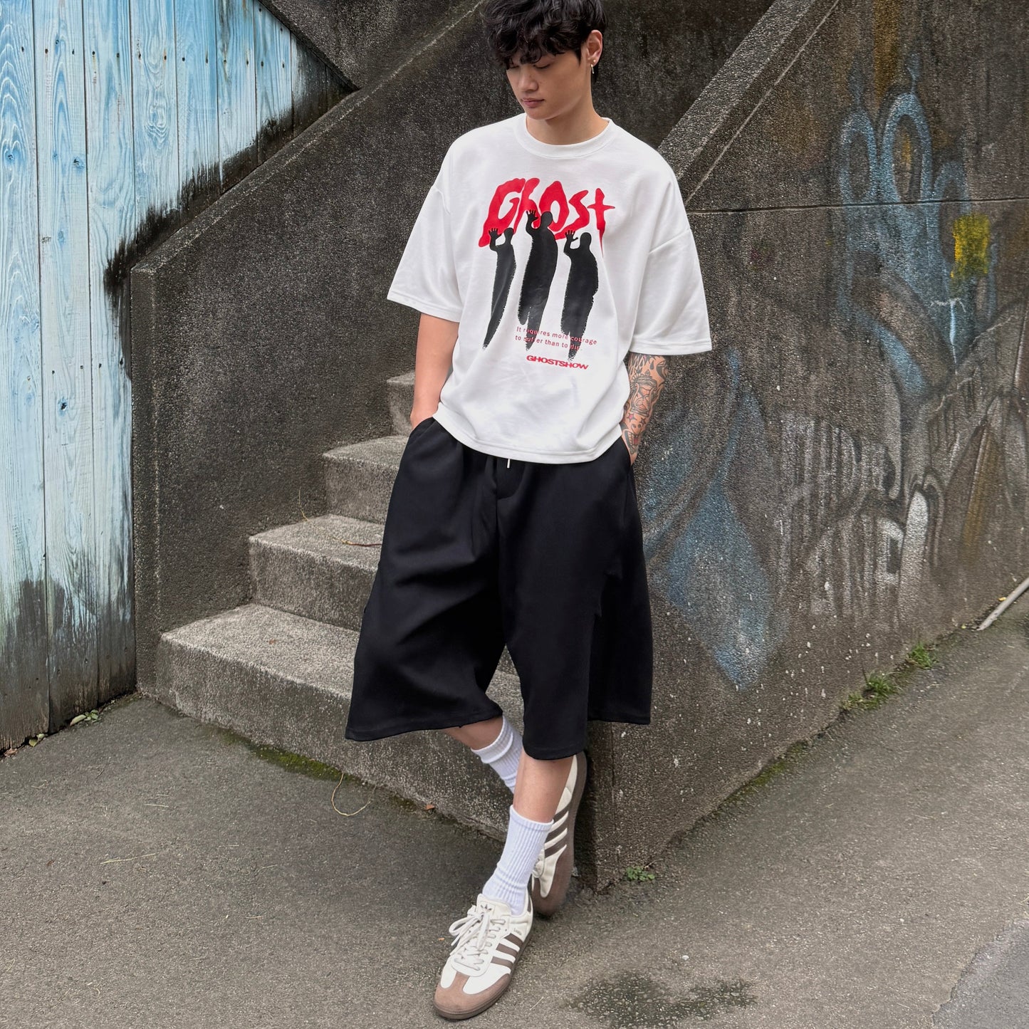 BOXY 美式Ghost暗影短寬上衣