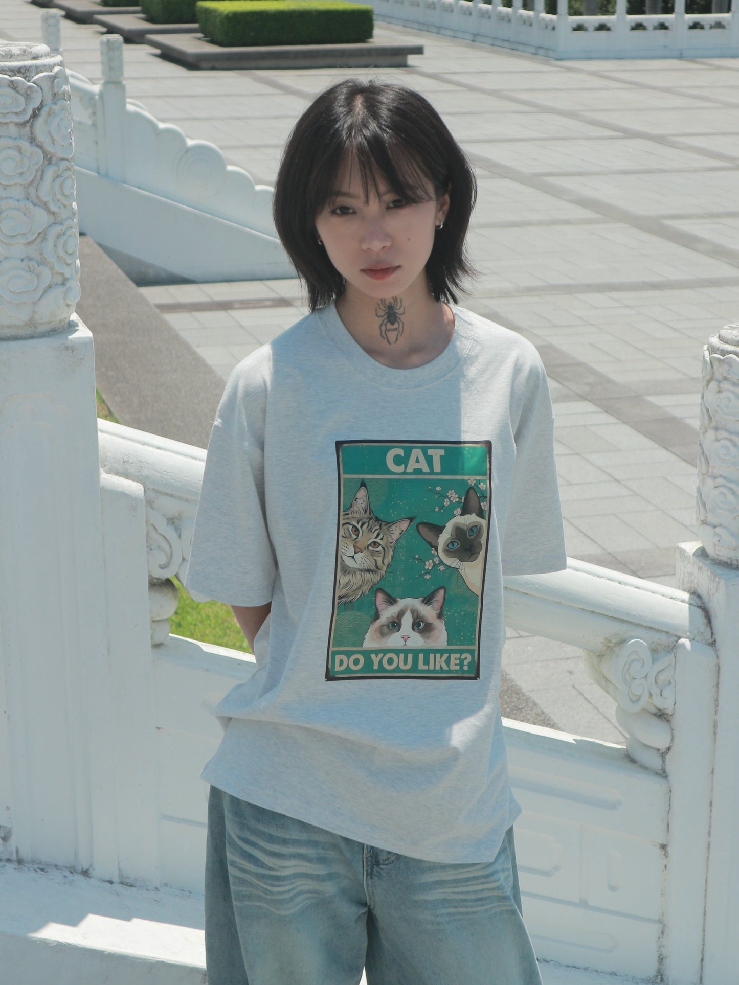 DO YOU LIKE 復古鐵皮海報貓咪短袖